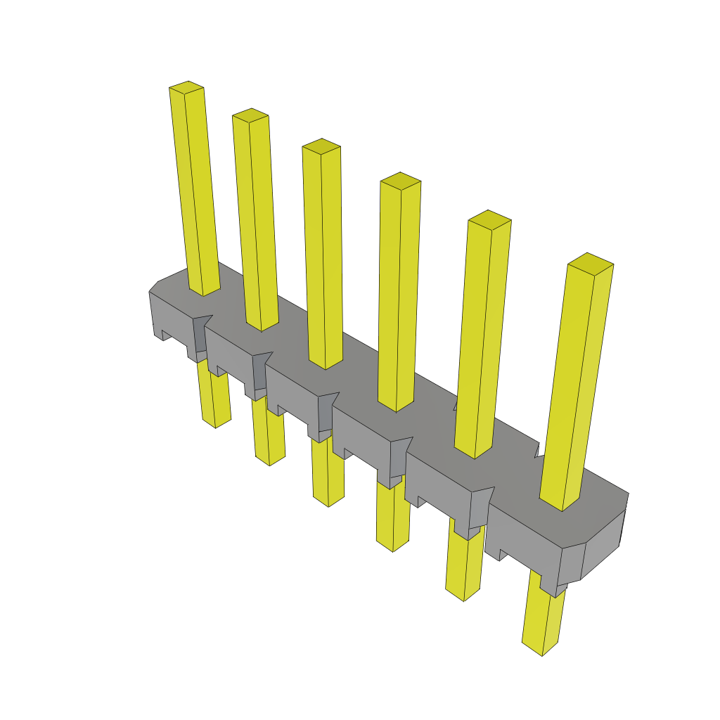 Samtec-MTLW-106-07-L-S-240 Cabezales del conector y receptáculos PCB Conn Unshrouded Header HDR 6 POS 2.54mm Solder ST Top Entry Thru-Hole Bulk