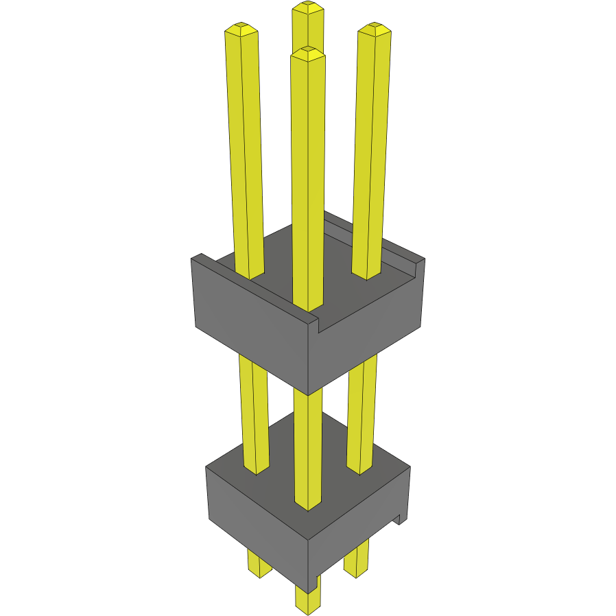 Samtec-DW-02-10-G-D-433 Connector Headers and PCB Receptacles Conn Board Stacker HDR 4 POS 2.54mm Solder ST Top Entry Thru-Hole Bulk