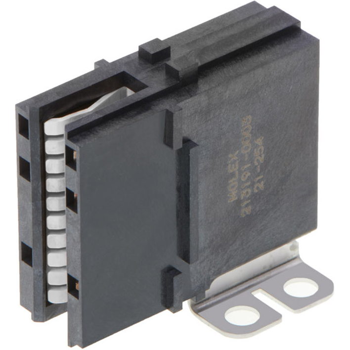 Molex-2131910003 Connector Power PowerPlane Busbar Assembly, Large Size, Right-Angle, Screw Mount, 3.00mm  and 3.18mm Bus Bar Thickness