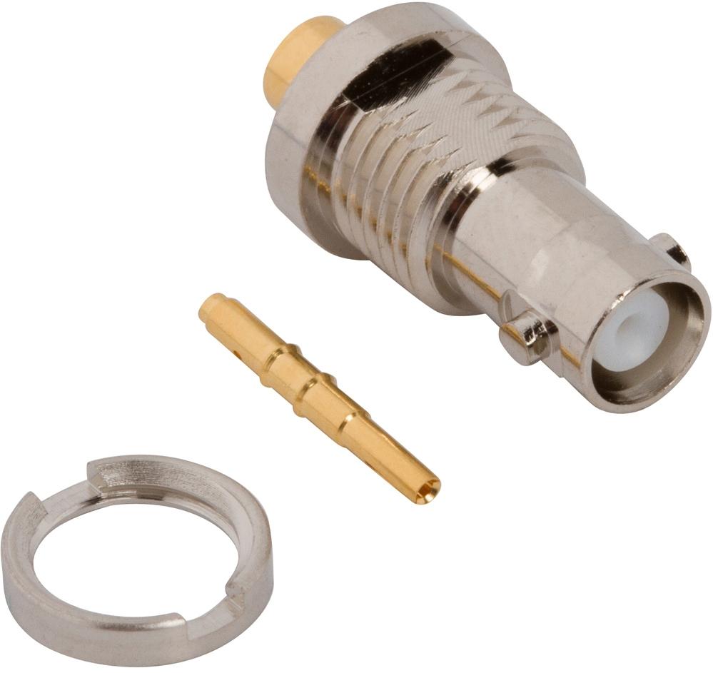 Amphenol RF-034-5043 射频连接器 Conn HD-BNC 0Hz to 6GHz 50Ohm Crimp ST Panel Mount F Gold Bag