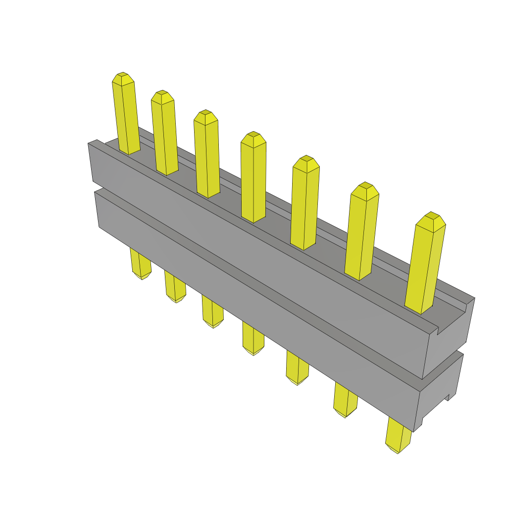 Samtec-TW-07-01-L-S-135-094 Embases de raccordement et réceptacles PCB Conn Board Stacker HDR 7 POS 2mm Solder ST Top Entry Thru-Hole Bulk
