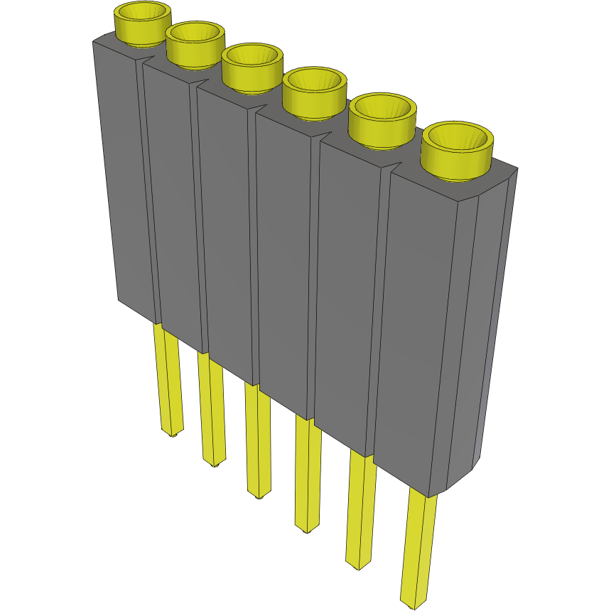 Samtec-ESS-106-T-07 连接器插头及 PCB 插座 Conn Socket Strip SKT 6 POS 2.54mm Solder ST Thru-Hole Bulk