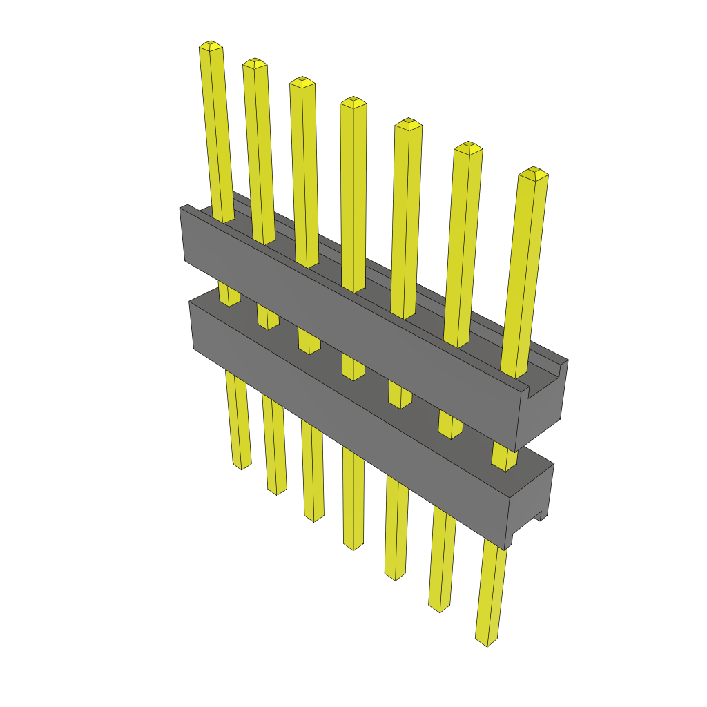 Samtec-ZW-07-10-G-S-280-275 Connector Headers and PCB Receptacles Conn Board Stacker HDR 7 POS 2.54mm Solder ST Top Entry Thru-Hole Bulk