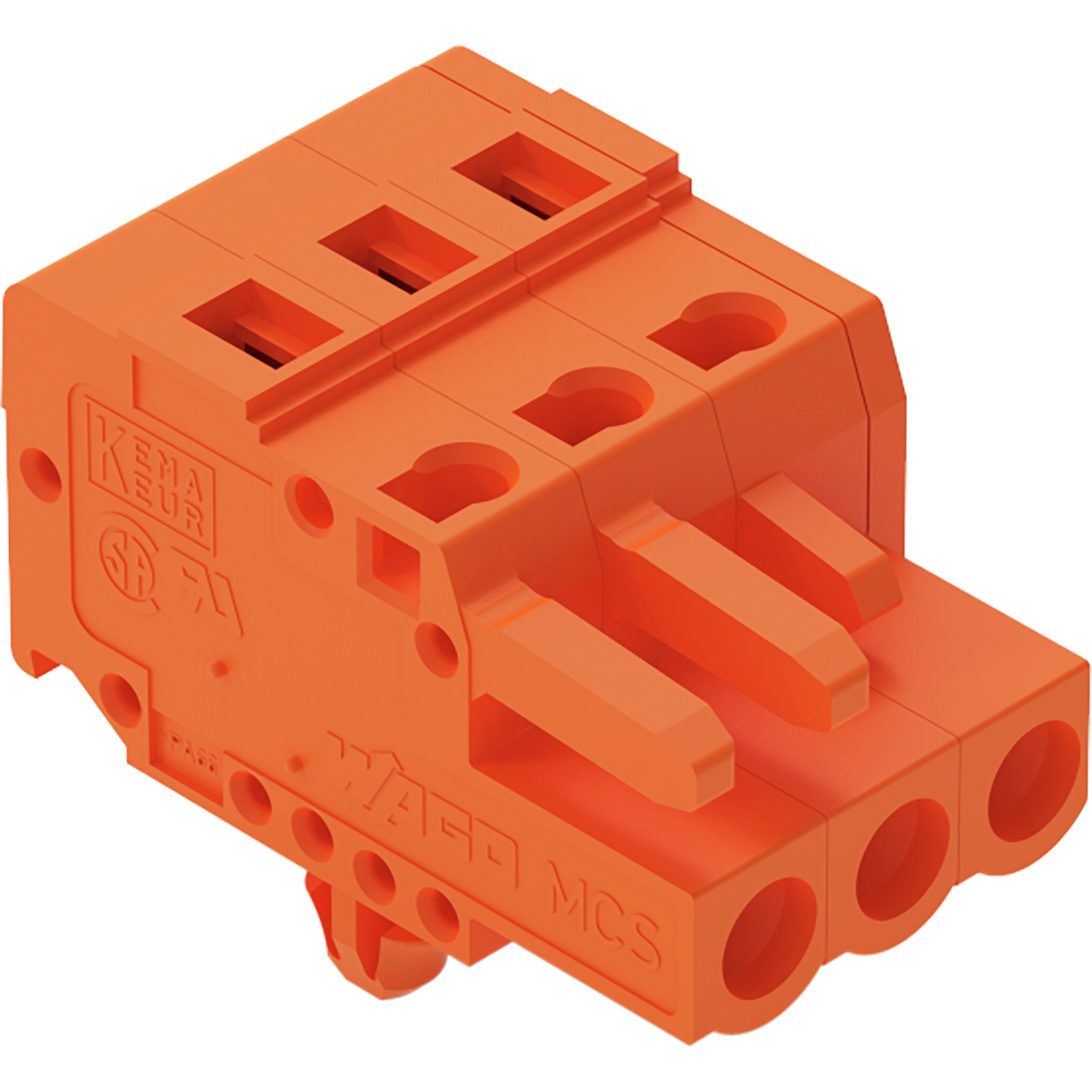 WAGO-231-303/008-000 Steckverbinder, Klemmenblöcke Conn Terminal Block F 3 POS 5.08mm Spring Clamp RA Cable Mount 15A Box