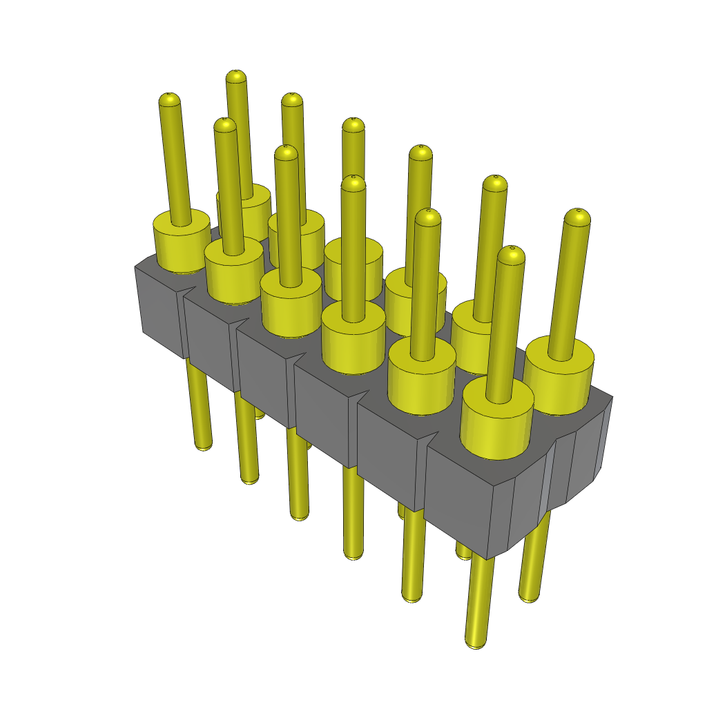 Samtec-TD-106-T-A-1 Steckverbinderleisten und Leiterplattenbuchsen Conn Unshrouded Header HDR 12 POS 2.54mm Solder ST Top Entry Thru-Hole Tube