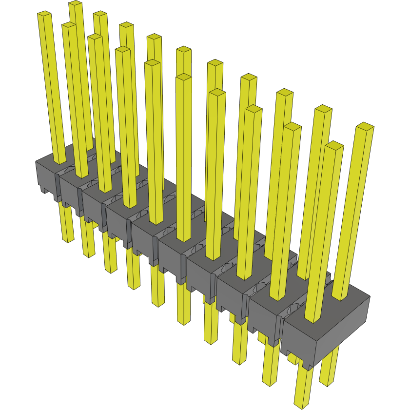 Samtec-MTSW-110-09-G-D-445 Cabezales del conector y receptáculos PCB Conn Unshrouded Header HDR 20 POS 2.54mm Solder ST Top Entry Thru-Hole Bulk