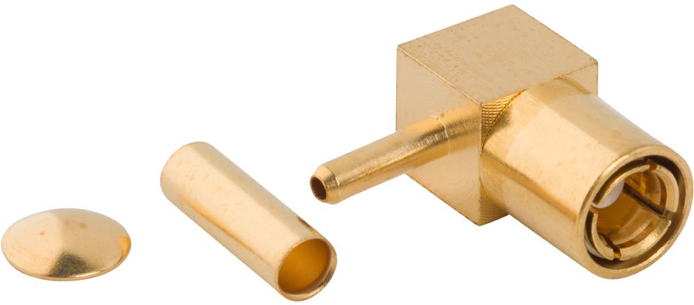 Amphenol RF-903-291P-51A1 RF-Steckverbinder Conn SMB 0Hz to 4GHz 50Ohm Crimp RA Cable Mount PL Gold