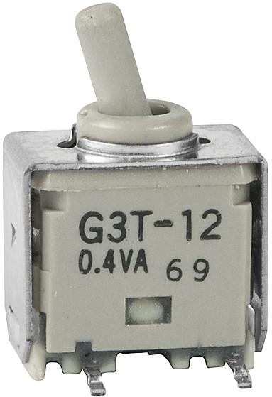 NKK Switches-G3T12AP Interruptor de palanca G3T12AP NKK Switches Process Sealed Switch Toggle ON None SPDT Round Lever Gull Wing 0.1A 0.4VA PC Mount Tray - Arrow.com