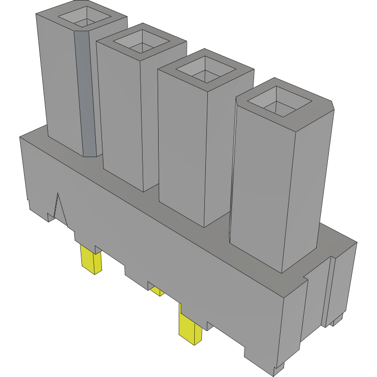 Samtec-IPBS-104-01-T-S Embases de raccordement et réceptacles PCB Conn Isolated Power Socket SKT 4Power POS 4.19mm Solder ST Top Entry Thru-Hole Power Mate® Tube