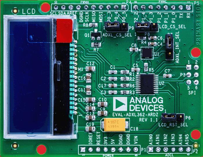 Ultralow Power Accelerometer EVALADXL362ARDZ Shield by Analog