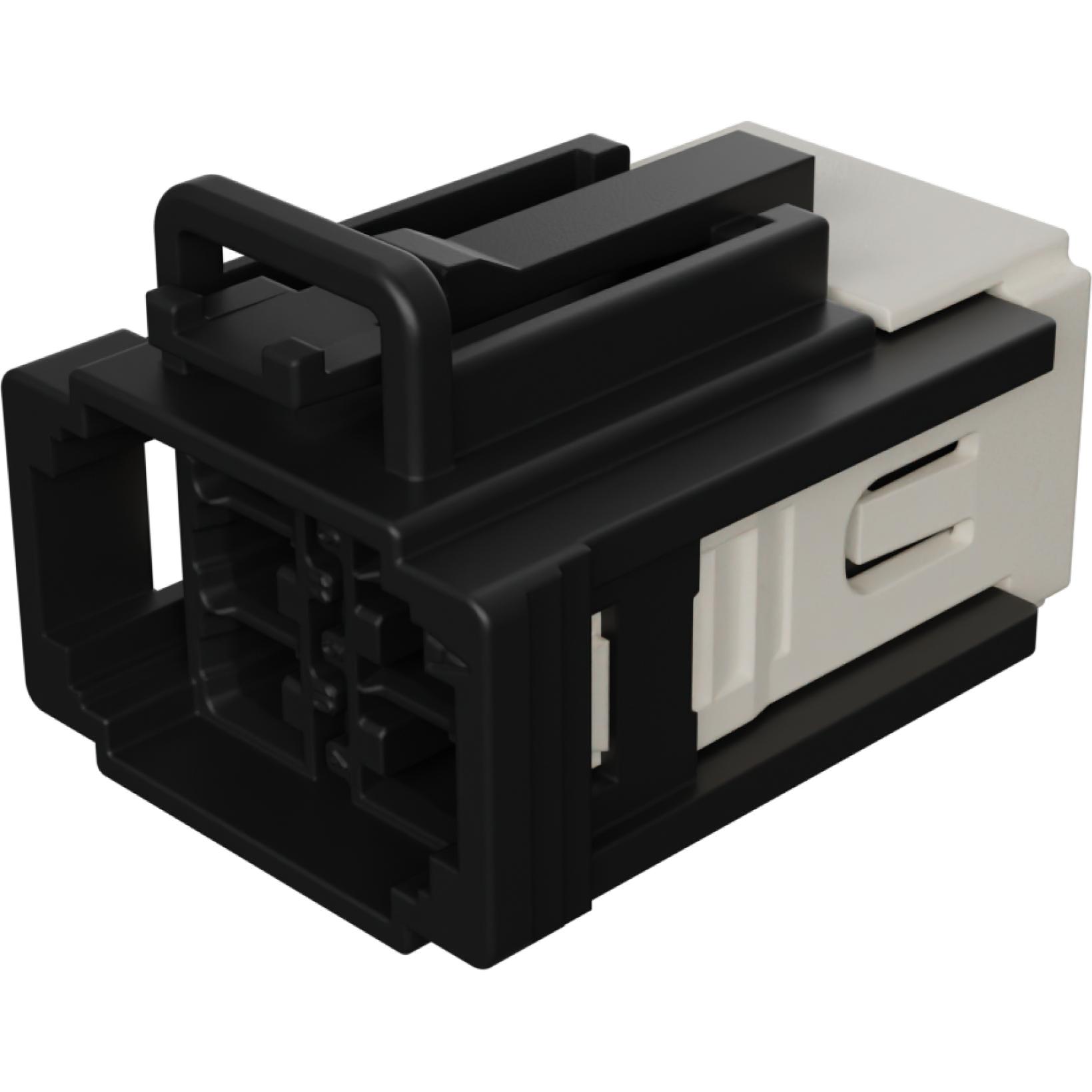 Molex-3000817501 Einzeladersteckverbinder, Gehäuse MX150 Pass-Through Unsealed Receptacle, Dual Row, 6 Circuits, Stackable, Keying Option A, UL 94 HB, Black Housing