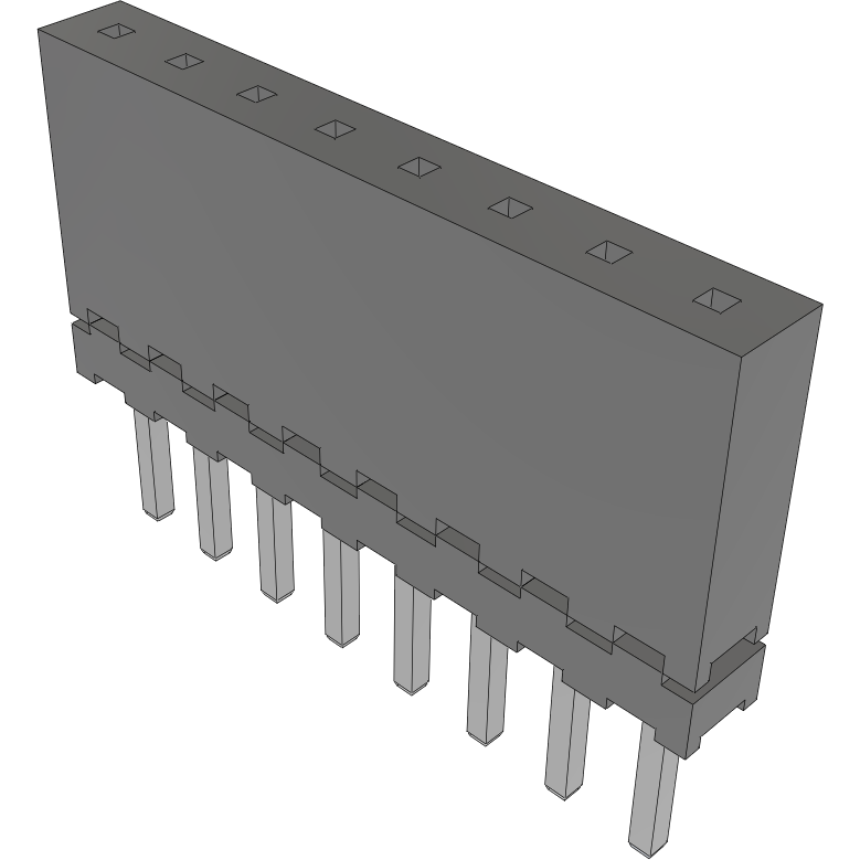 Samtec-ESQT-108-03-F-S-309 Steckverbinderleisten und Leiterplattenbuchsen Conn Elevated Socket SKT 8 POS 2mm Solder ST Top Entry Thru-Hole Layer