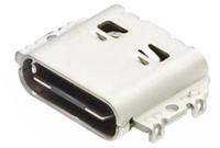 Molex-105454-0101 Connector USB Universal Serial Bus (USB) Shielded I/O Receptacle, Type C, Right Angle, Mid-Mount, Surface Mount, Gold (Au) Flash over 0.75um Palladium Nickel Plating, 0.60mm Solder Tab