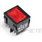 TE Connectivity-2-1634200-1 Switch Rocker Switch Rocker ON OFF (ON) DPDT Quick Connect Curved Rocker 10A 250VAC >100000Cycles Tray