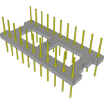 Conn DIP Adapter HDR 22 POS 2.54mm ST Thru-Hole Bulk