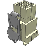 Conn Housing RCP 4 POS 4.19mm Crimp ST Cable Mount Black Tube