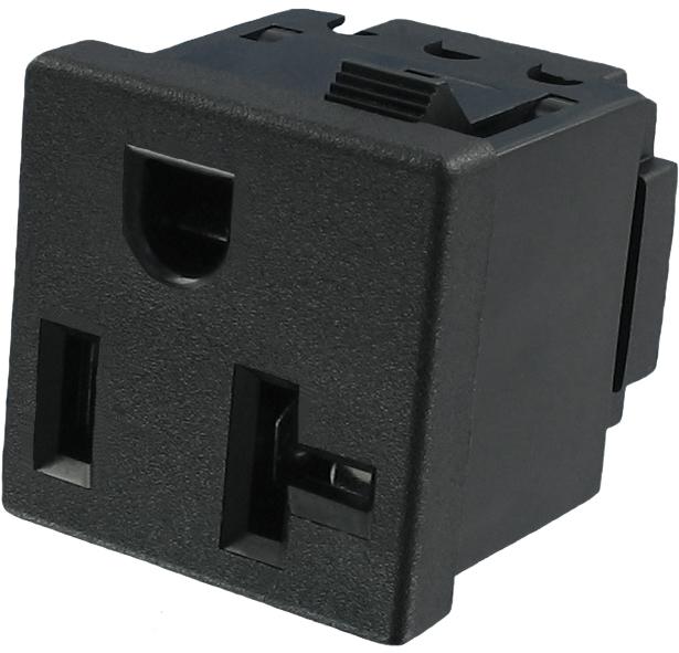 Qualtek Electronics-739W-X2/30 Connector Power Conn NEMA 5-20R RCP 3 POS Solder ST Thru-Hole 3 Terminal 1 Port Bulk