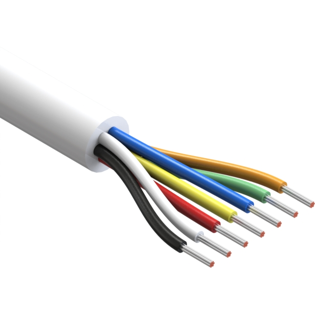 Tensility International-30-00517 Cable Multi-Conductor Multi-Conductor Cable Polyvinyl Chloride 7Conductors 28AWG 4.75mm 300V White Polyvinyl Chloride