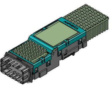 Amphenol-U91C1A11D0A30 Raccordement téléphone et télécom Conn CXP RCP 84 POS 0.8mm Press Fit RA Thru-Hole 84 Terminal 1 Port Tray