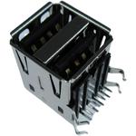ADAM TECH-USB-A-D-RA-HT-T/R Connector USB USB 8 POS Dual Port Solder Right Angle Through Hole