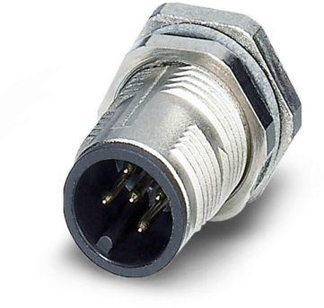 PHOENIX CONTACT-1552968 Sensor Accessories Sensor/actuator flush-type plug, 5-pos., M12-SPEEDCON, shielded, A-coded, rear/screw mounting with M12thread, with straight solder connection