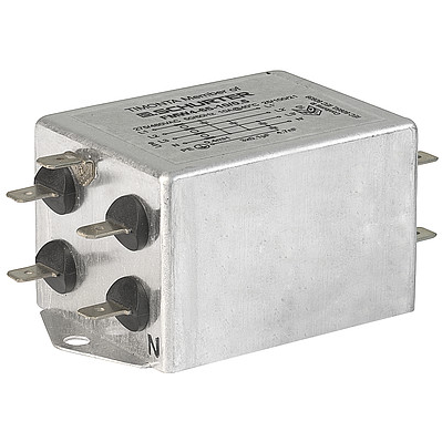 SCHURTER-FMW-65-0005 Filtres d'alimentation Power Line Filter 3-Phase 50Hz/60Hz 20A 440VAC Quick Connect Chassis Mount