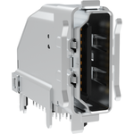 Amphenol Communications Solutions-G45A190723HR Steckverbinder für Audio und Video HDMI Connector System - G45 Series, Input Output Connector, Receptacle, Type A, Upright, 0.75mm Pitch, 19 Position, Dip Forklock and Through Hole for Shell Peg, Nickel