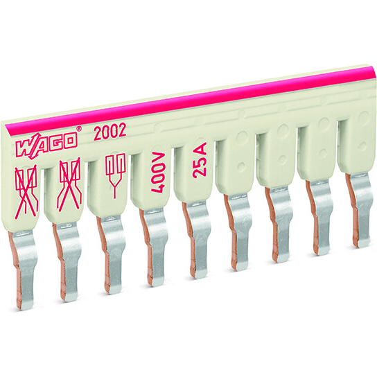 WAGO-2002-479 Cavalier et shunt de raccordement Top Job S staggered jumper, for 2002 and 2003 series, insulated, 9-way, light-gray