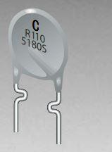 NIDEC Copal Electronics-PRCP-R185-0-99 PTC, rückstellbare Sicherung PTC Resettable Fuse 1.85A(hold) 3.7A(trip) 60V 40A 1W 8.7s 0.04Ohm Radial 12 X 18.4mm Bulk