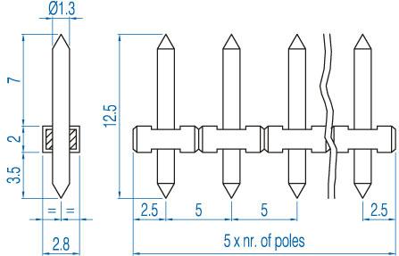 Altech Corporation-PVS02-5,00 Embases de raccordement et réceptacles PCB Conn Unshrouded Header HDR 2 POS 5mm Solder ST Thru-Hole