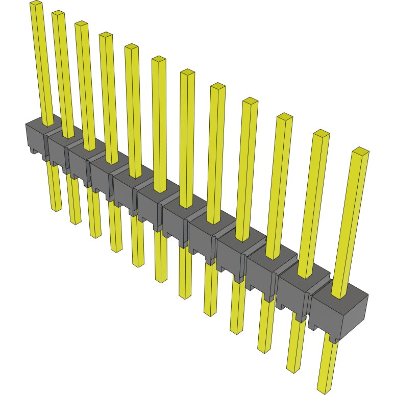Samtec-MTSW-112-09-G-S-400 Connector Headers and PCB Receptacles Conn Unshrouded Header HDR 12 POS 2.54mm Solder ST Top Entry Thru-Hole Bulk