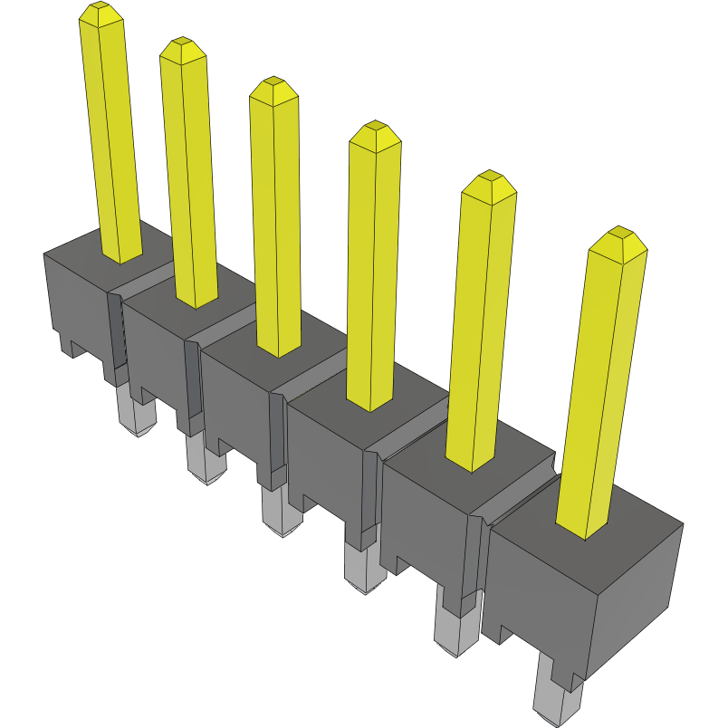 Samtec-HTSW-106-07-F-S Embases de raccordement et réceptacles PCB Conn Unshrouded Header HDR 6 POS 2.54mm Solder ST Top Entry Thru-Hole Bulk