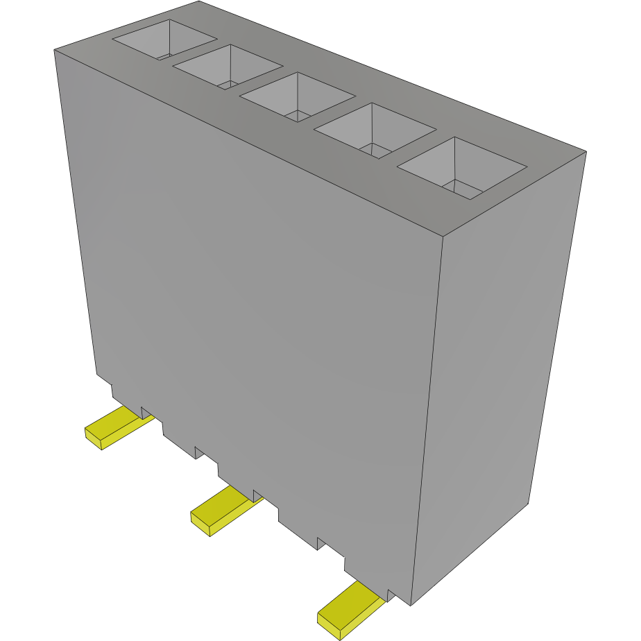 Samtec-RSM-105-02-TM-S Cabezales del conector y receptáculos PCB Conn Socket Strip SKT 5 POS 1.27mm Solder ST Top Entry SMD Tube