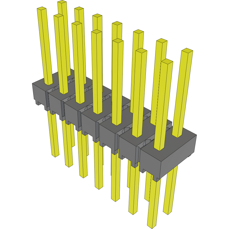 Samtec-MTSW-107-09-G-D-330 Steckverbinderleisten und Leiterplattenbuchsen Conn Unshrouded Header HDR 14 POS 2.54mm Solder ST Top Entry Thru-Hole Bulk
