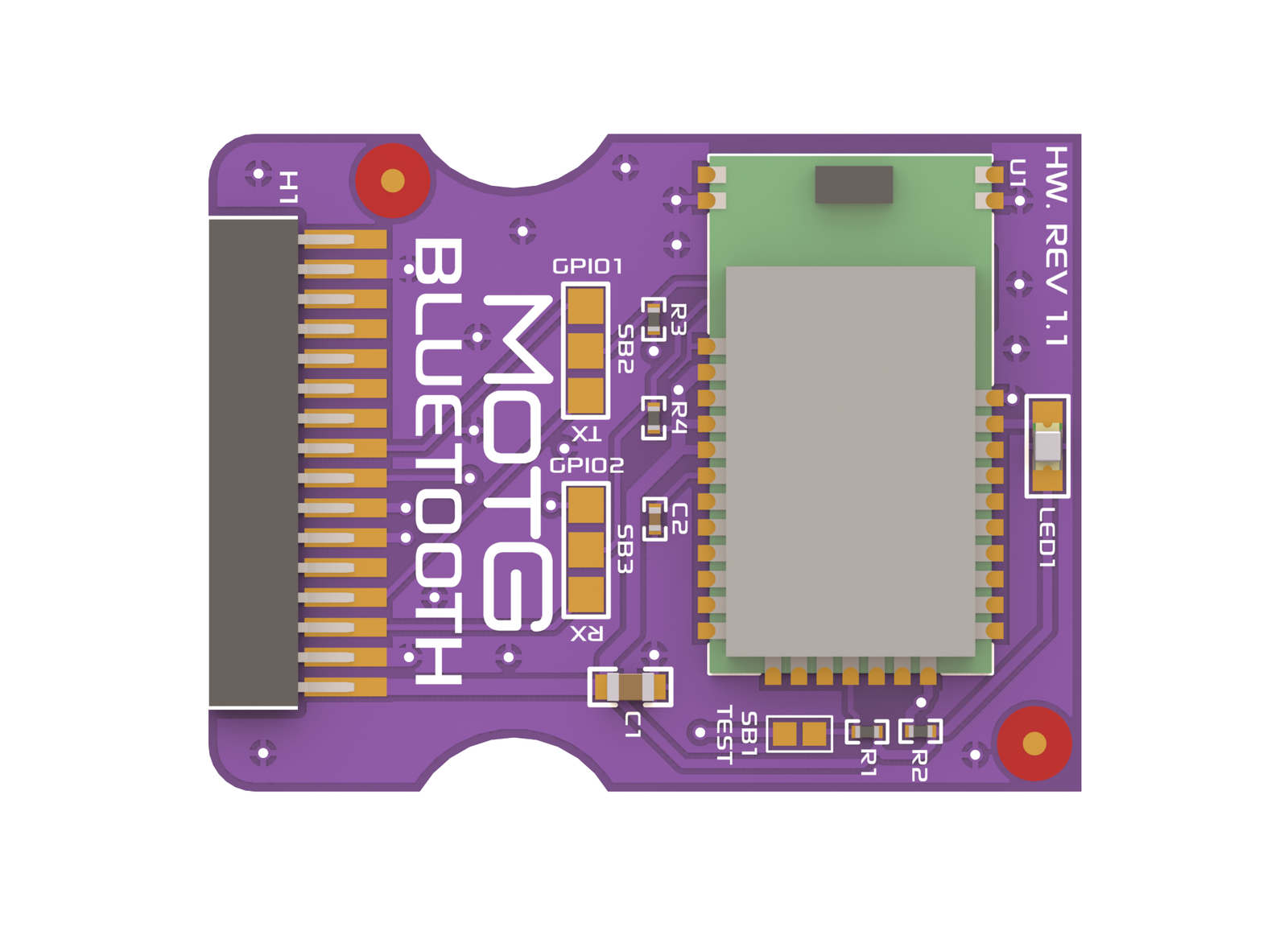 4D Systems-MOTG-BLUETOOTH 蓝牙 Bluetooth module for MOTG Slot add-on board features RN4870/71