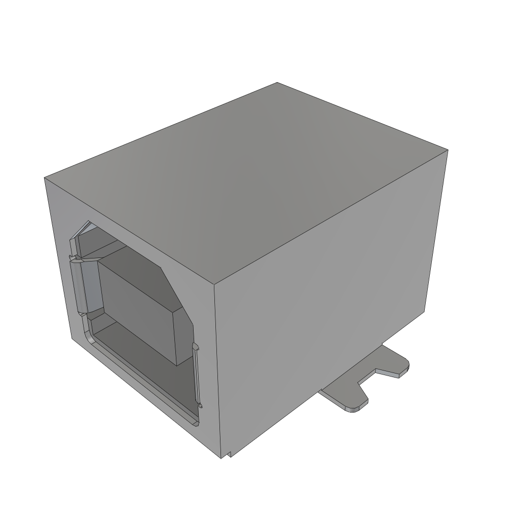 Samtec-USB-B-S-S-B-SM-TR Connector USB Conn USB 2.0 Type B RCP 4 POS 2.5mm Solder RA SMD 4 Terminal 1 Port T/R