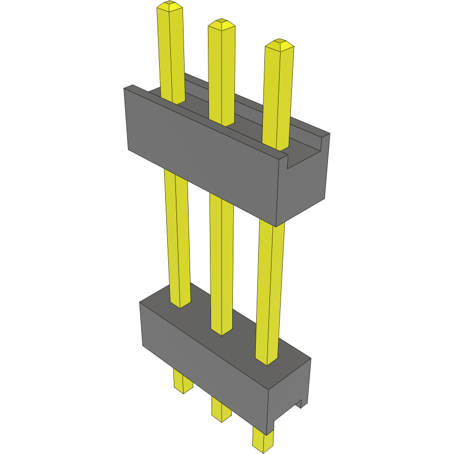 Samtec-DW-03-09-S-S-495 连接器插头及 PCB 插座 Conn Board Stacker HDR 3 POS 2.54mm Solder ST Top Entry Thru-Hole Bulk