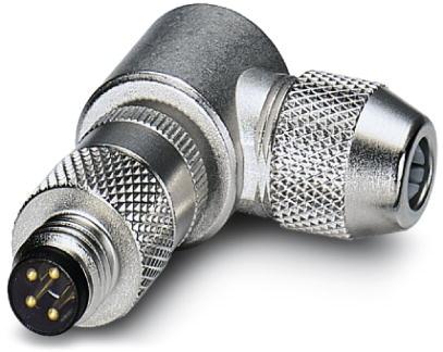 PHOENIX CONTACT-1436466 Sensor Accessories Connector, Universal, 4-position, shielded, Plug angled M8, For Sensor