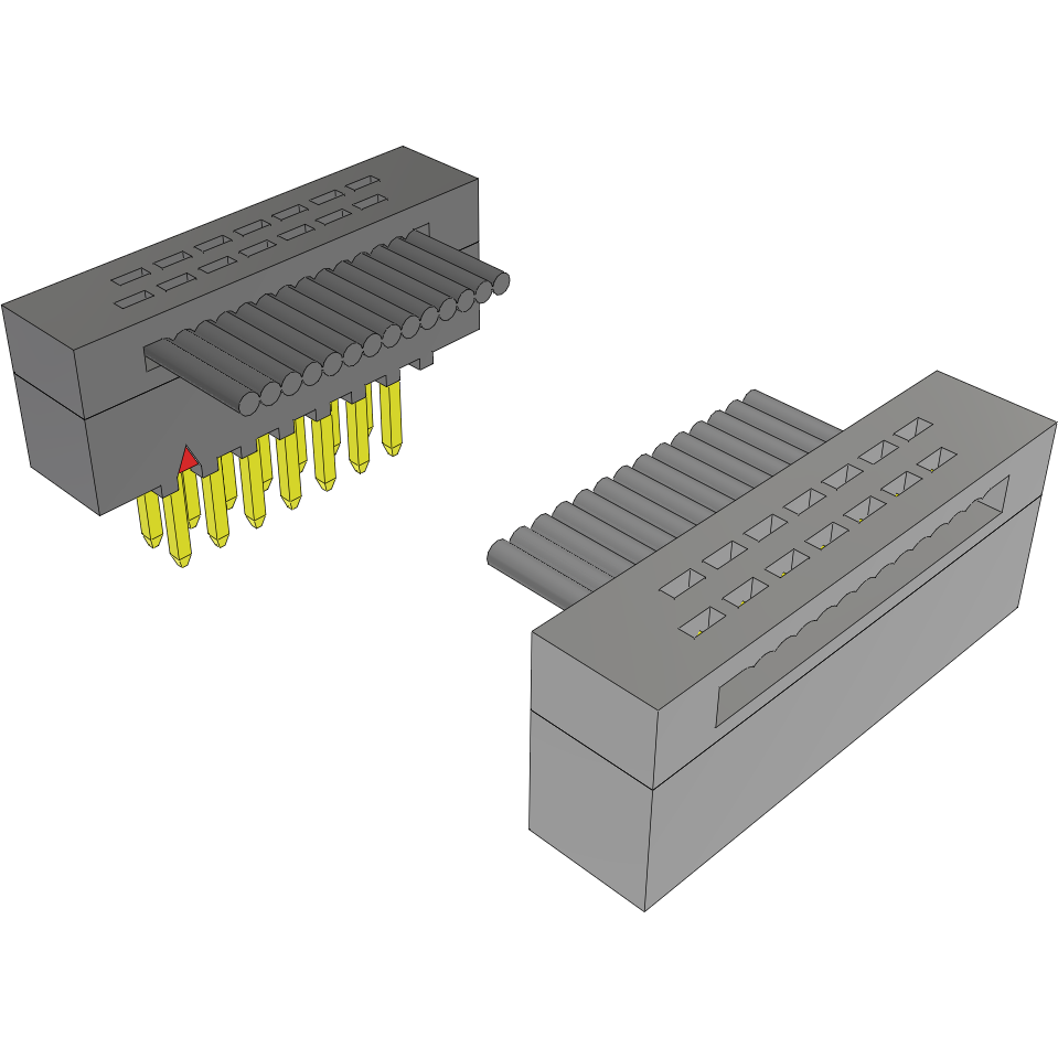 Samtec-FMTP-07-T-18.00-01-N  Cable Assembly 0.457m 30AWG 0.64mm 14 to 14 POS IDC Connector to IDC Connector F-M TIGER EYE™ Clamshell