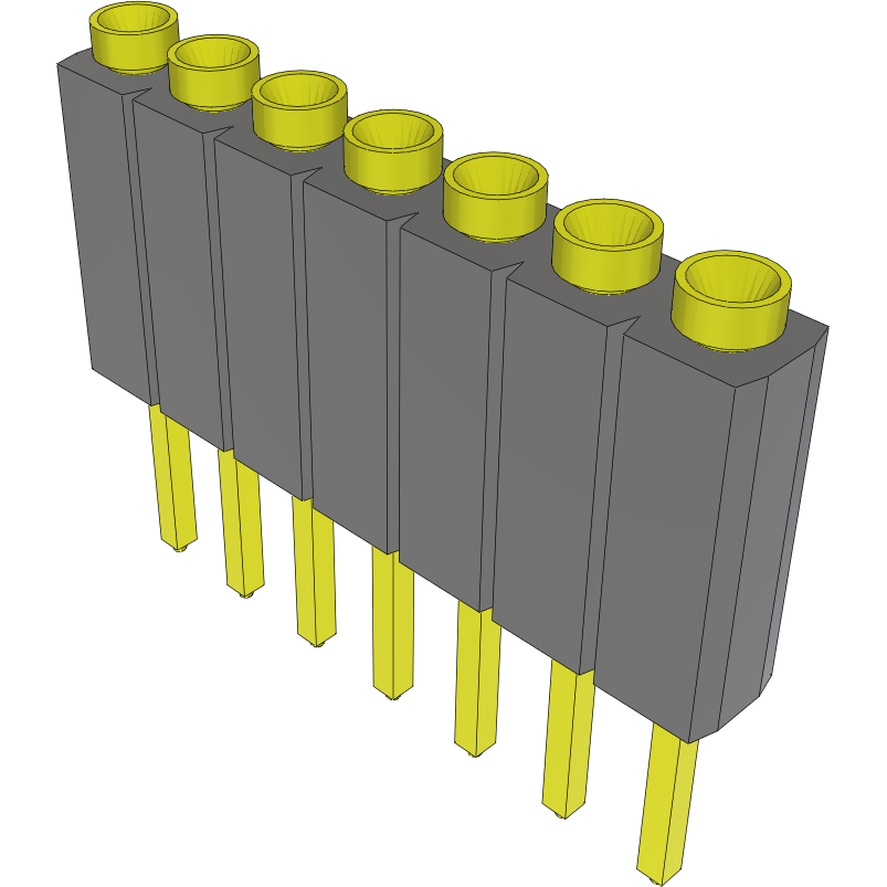 Samtec-ESS-107-T-06 Steckverbinderleisten und Leiterplattenbuchsen Conn Socket Strip SKT 7 POS 2.54mm Solder ST Top Entry Thru-Hole Bulk