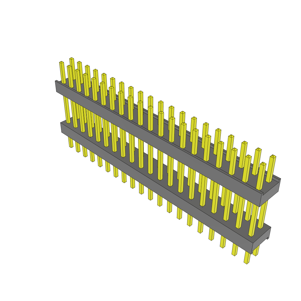 Samtec-ZW-20-10-G-D-500-160 Connector Headers and PCB Receptacles Conn Board Stacker HDR 40 POS 2.54mm Solder ST Top Entry Thru-Hole Bulk