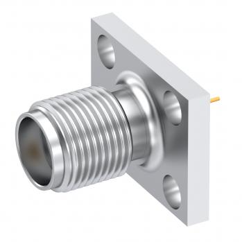 Radiall-9376-9113-001 RF-Steckverbinder Conn SMA 0Hz to 18GHz 50Ohm ST Flange Mount F Gold