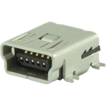 CUI Inc-UJ2-MBH-2-SMT Connector USB Conn Mini USB 2.0 Type B F 5 POS 0.8mm Solder RA SMD 5 Terminal 1 Port