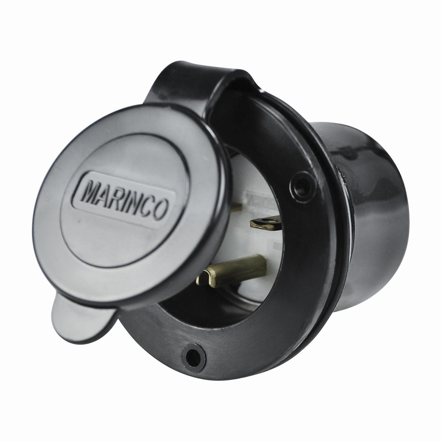 Marinco-5678DRI Raccordement d'alimentation 15A 250V 2P 3W SB INLET FRONT MOUNT W/COVER
