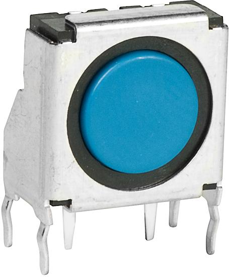 NKK Switches-JB15FH Conmutador táctil Switch Tactile OFF (ON) SPST Round Button PC Pins 0.05A 24VDC 5000000Cycles 1.76N Thru-Hole