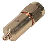 HUBER+SUHNER-32_MMCX-SMA-50-2/111_NE RF-Steckverbinder Conn MMCX-SMA Adapter 0Hz to 6GHz 50Ohm ST PL/PL Gold Over Nickel Phosphorus Individual