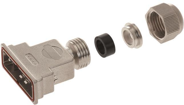 HARTING-09670500539 Schrumpfbalgenadapter Shell Housing 180° D Shell Size Metallised Thermoplastic Threaded