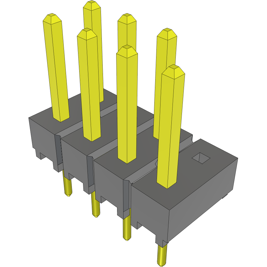 Samtec-TSW-104-26-SM-D-008 Connector Headers and PCB Receptacles Conn Unshrouded Header HDR 8 POS 2.54mm Solder ST Top Entry Thru-Hole Bulk