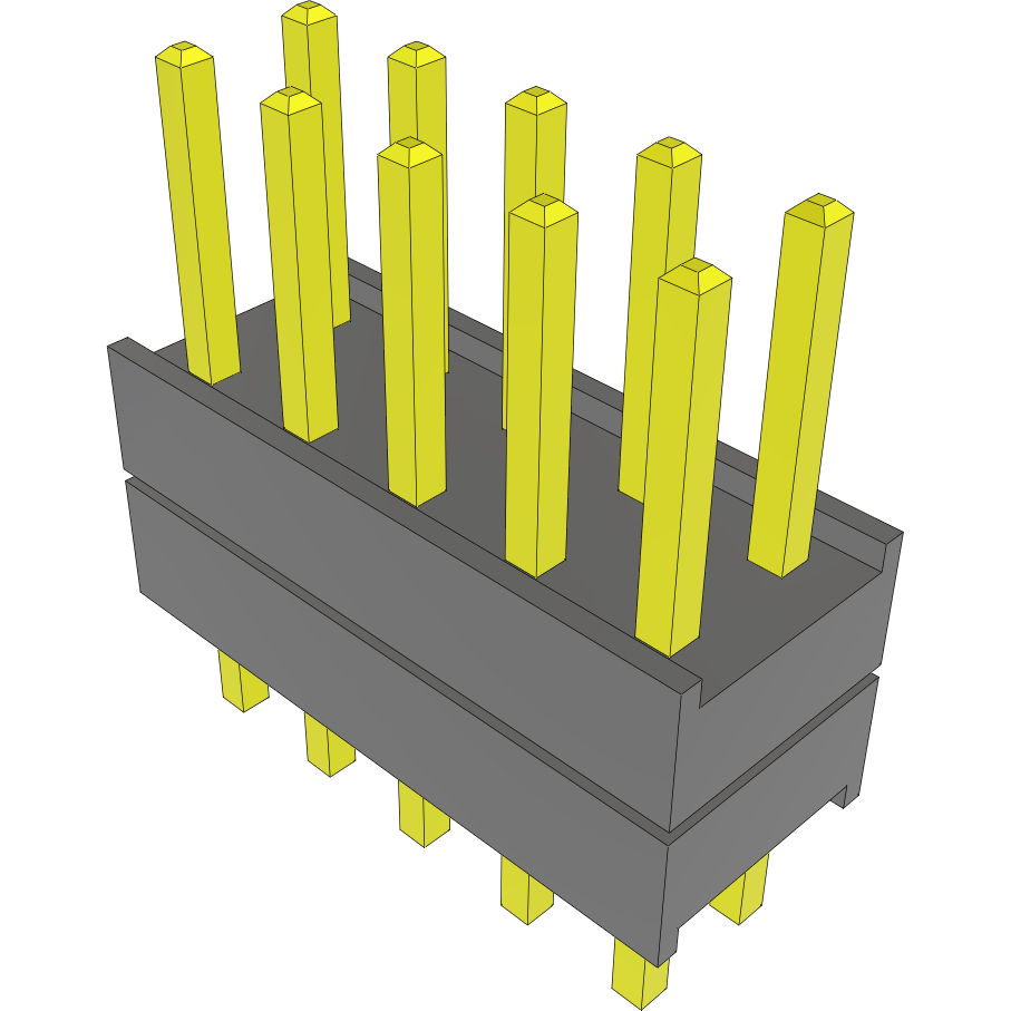Samtec-DW-05-08-L-D-210 Connector Headers and PCB Receptacles Conn Board Stacker HDR 10 POS 2.54mm Solder ST Top Entry Thru-Hole Bulk