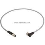 Cable Assembly Circular 5m 24AWG M8 Circular to M8 Circular 3 to 3 Straight to Right Angle